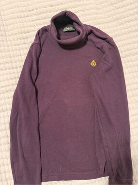 Lauren Ralph Lauren womens Plum Turtleneck Sweater with Gold Crest
